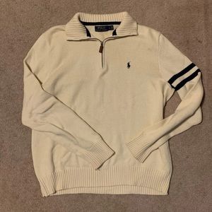 Polo Ralph Lauren Cream and Navy Quarterzip